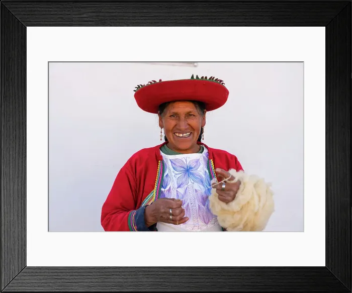 Framed Print : Peruvian woman in traditional dress winding up wool, Chinchero, Sacred Valley, Urubamba Province, Cusco Region, Peru Framed Print : Peruvian woman in traditional dress winding up wool, Chinchero, Sacred Valley, Urubamba Province, Cusco Region, Peru