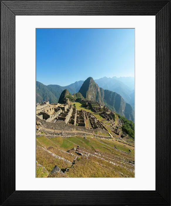 Framed Print : Historic ancient Lost city of the Incas, Machu Picchu on mountain in Andes, Cuzco Region, Peru Framed Print : Historic ancient Lost city of the Incas, Machu Picchu on mountain in Andes, Cuzco Region, Peru