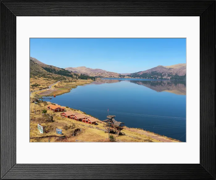 Framed Print : Laguna Pomacanchi near Acomayo, Acomayo Province, Cusco Region, Peru
