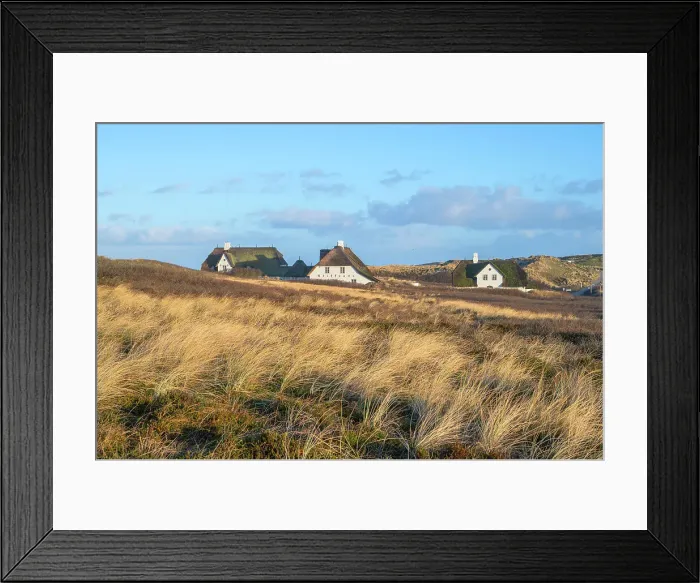 Framed Print : Thatched courtyards Kliffende near Kampen, Sylt Island, North Frisian Islands, Schleswig Holstein, Germany Framed Print : Thatched courtyards Kliffende near Kampen, Sylt Island, North Frisian Islands, Schleswig Holstein, Germany