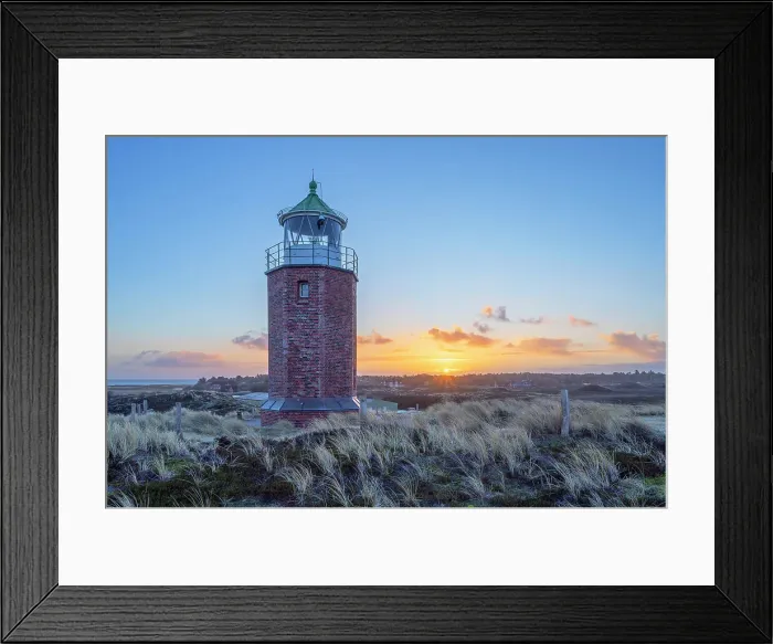Framed Print : Red Cliff lighthouse at Kampen at sunrise, Sylt Island, North Frisian Islands, Schleswig Holstein, Germany Framed Print : Red Cliff lighthouse at Kampen at sunrise, Sylt Island, North Frisian Islands, Schleswig Holstein, Germany