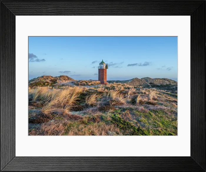 Framed Print : Red Cliff lighthouse at Kampen, Sylt Island, North Frisian Islands, Schleswig Holstein, Germany Framed Print : Red Cliff lighthouse at Kampen, Sylt Island, North Frisian Islands, Schleswig Holstein, Germany