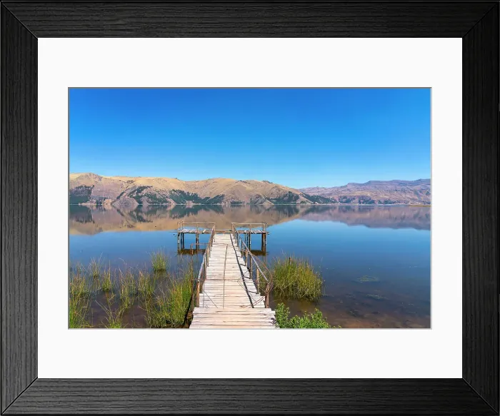 Framed Print : Pier on Laguna Pomacanchi, Acomayo Province, Cusco Region, Peru Framed Print : Pier on Laguna Pomacanchi, Acomayo Province, Cusco Region, Peru