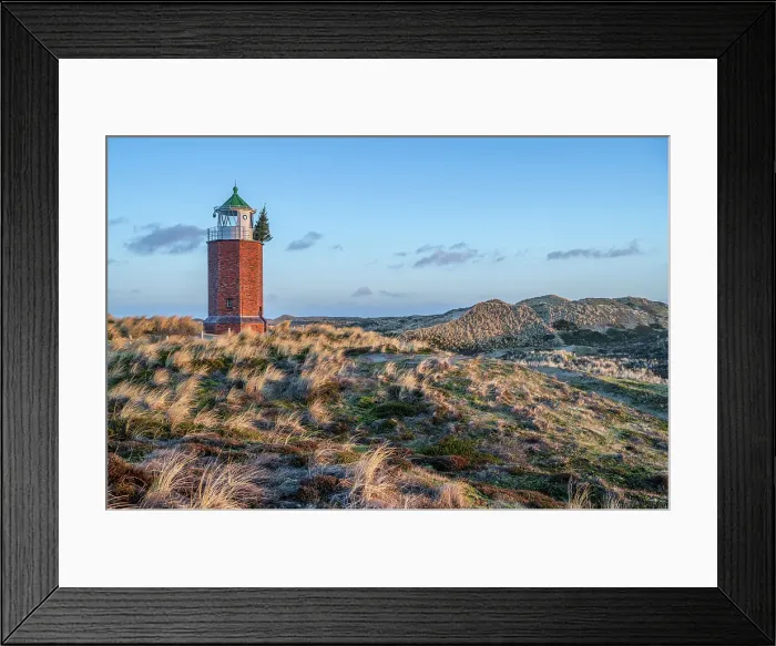 Framed Print : Red Cliff lighthouse at Kampen, Sylt Island, North Frisian Islands, Schleswig Holstein, Germany Framed Print : Red Cliff lighthouse at Kampen, Sylt Island, North Frisian Islands, Schleswig Holstein, Germany