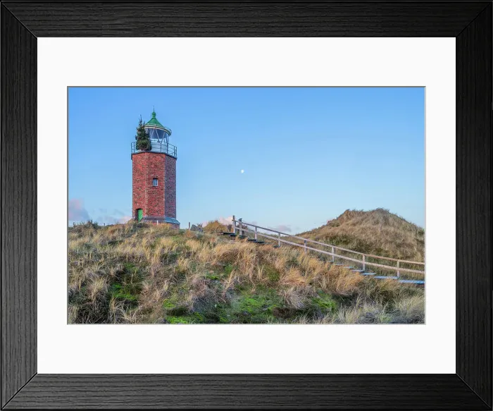 Framed Print : Red Cliff lighthouse at Kampen, Sylt Island, North Frisian Islands, Schleswig Holstein, Germany