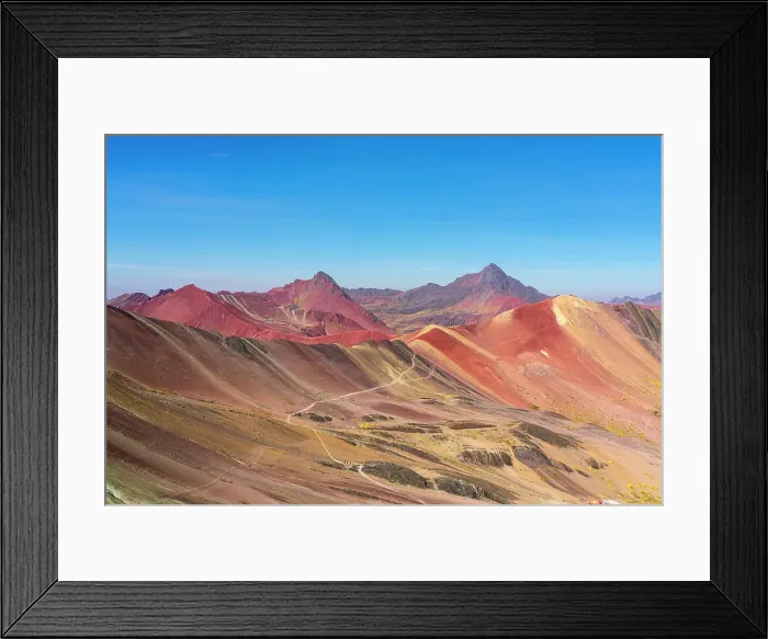 Framed Print : Hiking trail leading to Valle Rojo (Red Valley), near Rainbow mountain, Pitumarca District, Cusco, Peru Framed Print : Hiking trail leading to Valle Rojo (Red Valley), near Rainbow mountain, Pitumarca District, Cusco, Peru