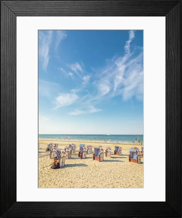 Framed Print : Beach chairs on the western beach of Norderney, East Frisian Islands, East Frisia, Lower Saxony, Germany Framed Print : Beach chairs on the western beach of Norderney, East Frisian Islands, East Frisia, Lower Saxony, Germany