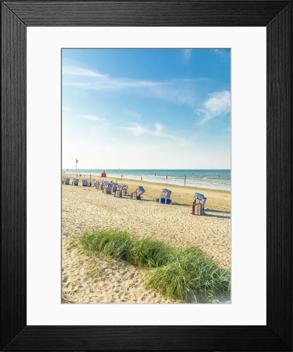 Framed Print : Beach chairs on the western beach of Norderney, East Frisian Islands, East Frisia, Lower Saxony, Germany Framed Print : Beach chairs on the western beach of Norderney, East Frisian Islands, East Frisia, Lower Saxony, Germany