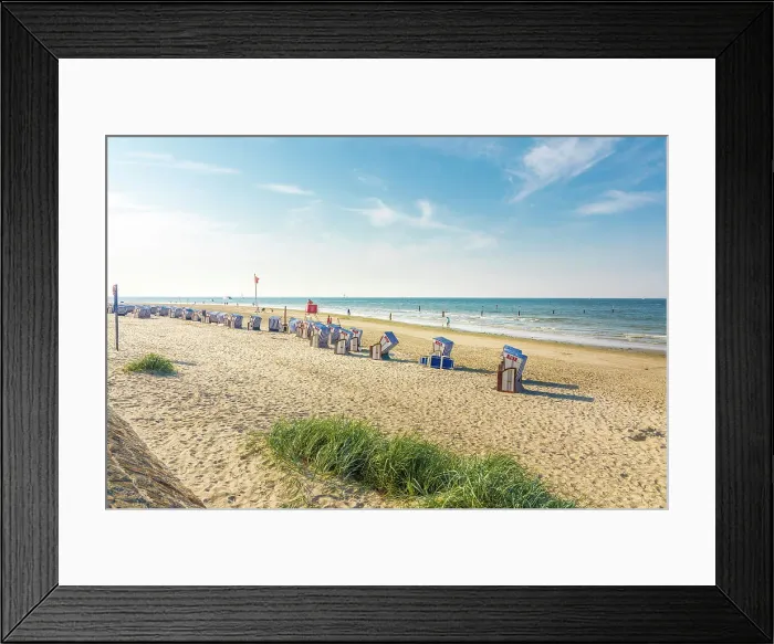 Framed Print : Beach chairs on the western beach of Norderney, East Frisian Islands, East Frisia, Lower Saxony, Germany Framed Print : Beach chairs on the western beach of Norderney, East Frisian Islands, East Frisia, Lower Saxony, Germany