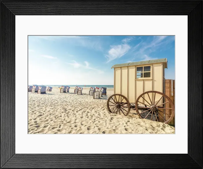 Framed Print : Bathing carts and beach chairs on the western beach of Norderney, East Frisian Islands, East Frisia, Lower Saxony, Germany Framed Print : Bathing carts and beach chairs on the western beach of Norderney, East Frisian Islands, East Frisia, Lower Saxony, Germany