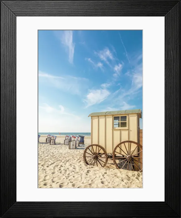 Framed Print : Bathing carts and beach chairs on the western beach of Norderney, East Frisian Islands, East Frisia, Lower Saxony, Germany Framed Print : Bathing carts and beach chairs on the western beach of Norderney, East Frisian Islands, East Frisia, Lower Saxony, Germany