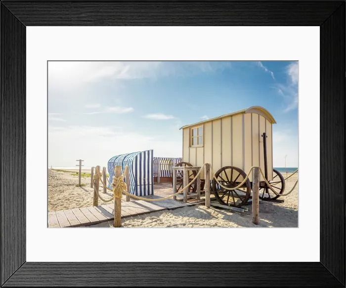 Framed Print : Bathing carts and beach chairs on the western beach of Norderney, East Frisian Islands, East Frisia, Lower Saxony, Germany Framed Print : Bathing carts and beach chairs on the western beach of Norderney, East Frisian Islands, East Frisia, Lower Saxony, Germany