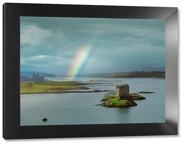 Rainbow over Castle Stalker, Appin, Argyll and Bute, Scotland