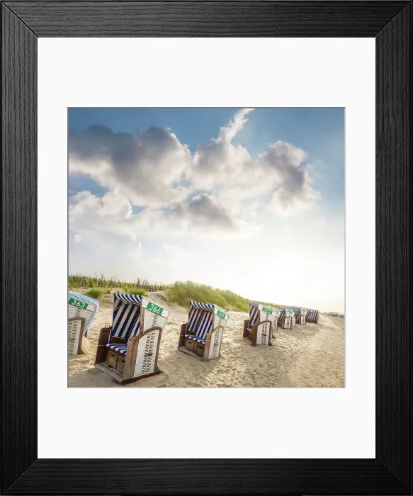 Framed Print : Beach chairs on the northern beach of Norderney, East Frisian Islands, East Frisia, Lower Saxony, Germany Framed Print : Beach chairs on the northern beach of Norderney, East Frisian Islands, East Frisia, Lower Saxony, Germany