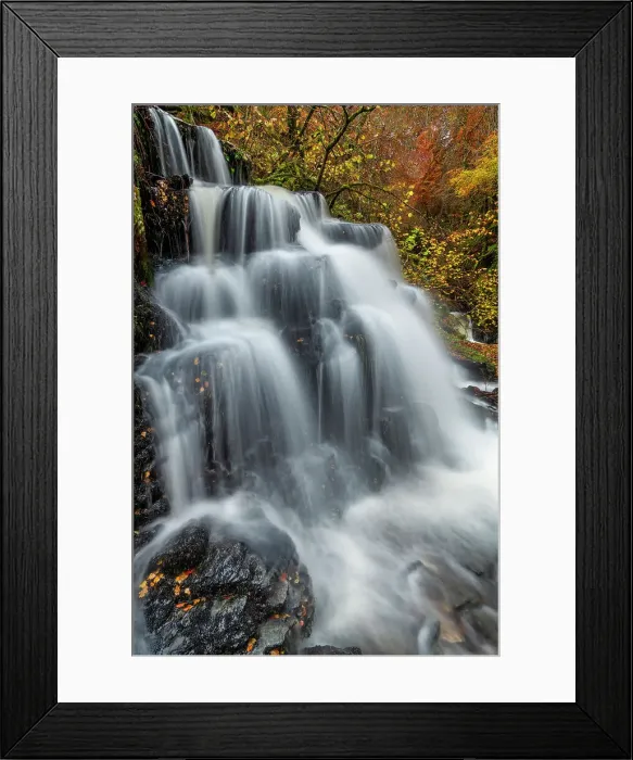 Framed Print : Waterfall in Autumn, Birks of Aberfeldy, Perthshire, Scotland Framed Print : Waterfall in Autumn, Birks of Aberfeldy, Perthshire, Scotland