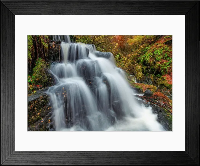 Framed Print : Waterfall in Autumn, Birks of Aberfeldy, Perthshire, Scotland Framed Print : Waterfall in Autumn, Birks of Aberfeldy, Perthshire, Scotland