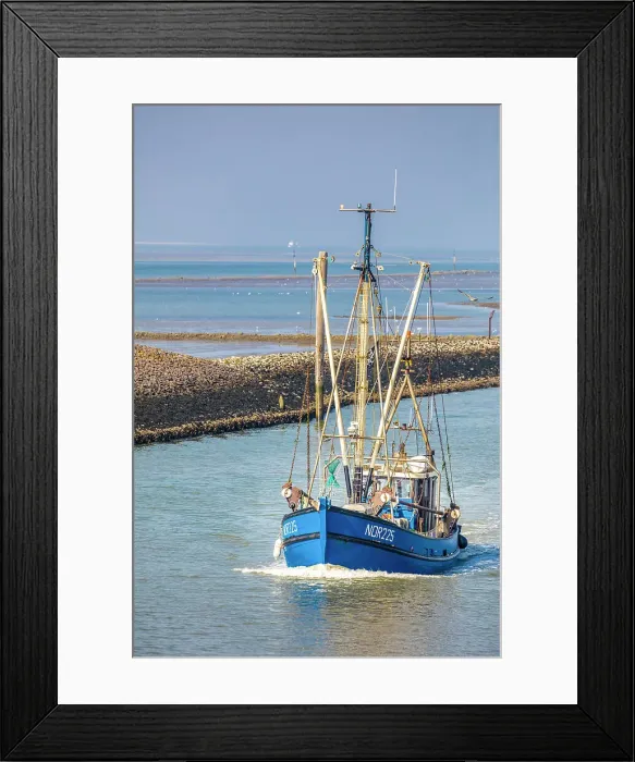 Framed Print : Shrimp boats at the harbor entrance of Norddeich, East Frisian Islands, East Frisia, Lower Saxony, Germany Framed Print : Shrimp boats at the harbor entrance of Norddeich, East Frisian Islands, East Frisia, Lower Saxony, Germany