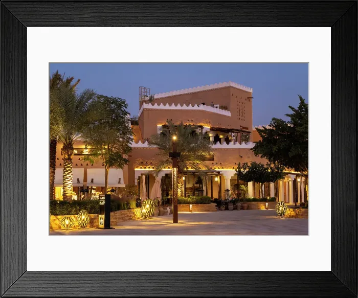 Framed Print : Restaurant, Bujairi Terrace, Diriyah, Riyadh, Saudi Arabia