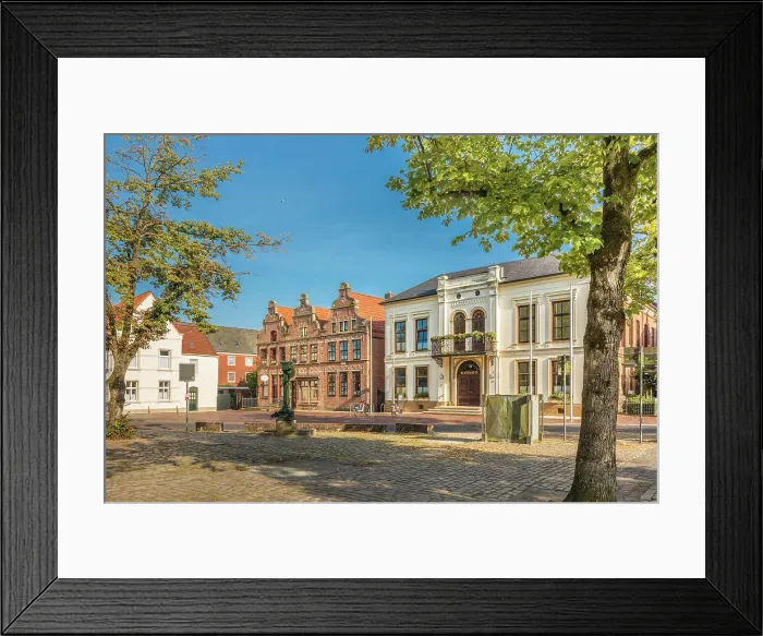 Framed Print : Town hall on the market square, Norden, East Frisia, Lower Saxony, Germany