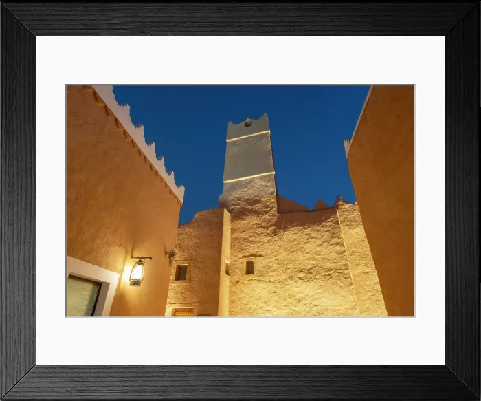 Framed Print : Mosque at Bujairi Terrace, Diriyah, Riyadh, Saudi Arabia