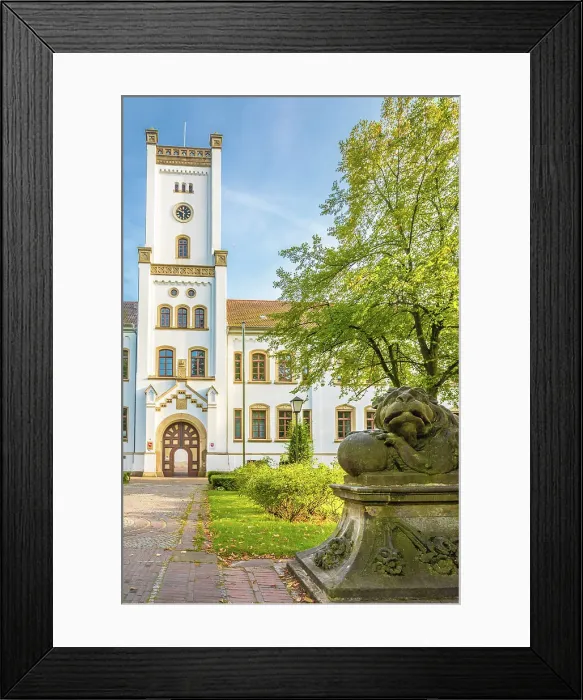 Framed Print : Neo-Gothic castle, Aurich, East Frisia, Lower Saxony, Germany Framed Print : Neo-Gothic castle, Aurich, East Frisia, Lower Saxony, Germany