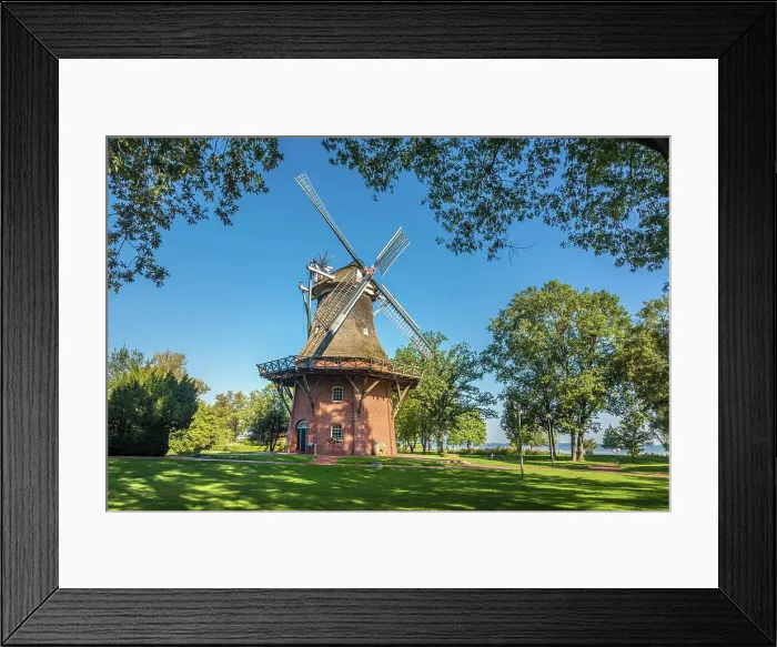 Framed Print : Cap windmill in the spa park of Bad Zwischenahn, Oldenburger Land, Lower Saxony, Germany Framed Print : Cap windmill in the spa park of Bad Zwischenahn, Oldenburger Land, Lower Saxony, Germany