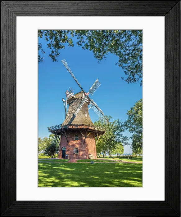Framed Print : Cap windmill in the spa park of Bad Zwischenahn, Oldenburger Land, Lower Saxony, Germany Framed Print : Cap windmill in the spa park of Bad Zwischenahn, Oldenburger Land, Lower Saxony, Germany