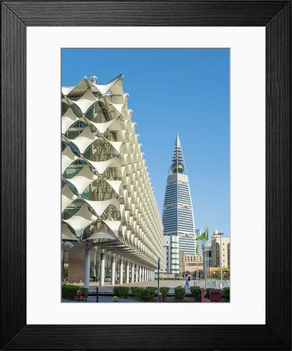 Framed Print : King Fahad National Library & Al Faisaliah Tower, Riyadh, Saudi Arabia Framed Print : King Fahad National Library & Al Faisaliah Tower, Riyadh, Saudi Arabia
