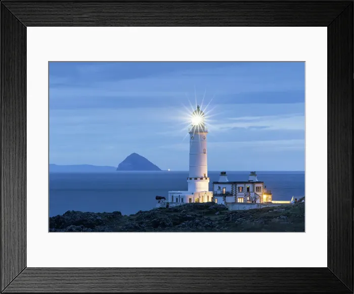 Framed Print : Corsewall Lighthouse with Aisla Craig Island, Corsewall Point, Dumfries and Galloway, Scotland, UK Framed Print : Corsewall Lighthouse with Aisla Craig Island, Corsewall Point, Dumfries and Galloway, Scotland, UK