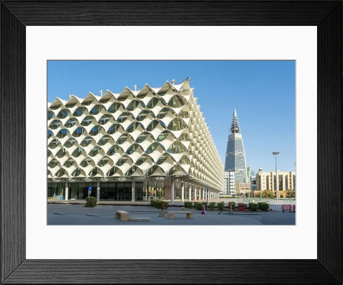 Framed Print : King Fahad National Library & Al Faisaliah Tower, Riyadh, Saudi Arabia Framed Print : King Fahad National Library & Al Faisaliah Tower, Riyadh, Saudi Arabia