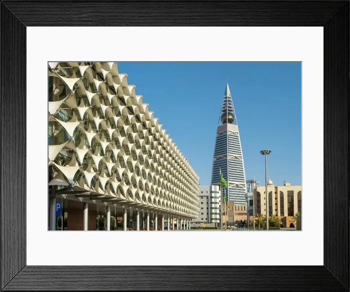 Framed Print : King Fahad National Library & Al Faisaliah Tower, Riyadh, Saudi Arabia Framed Print : King Fahad National Library & Al Faisaliah Tower, Riyadh, Saudi Arabia