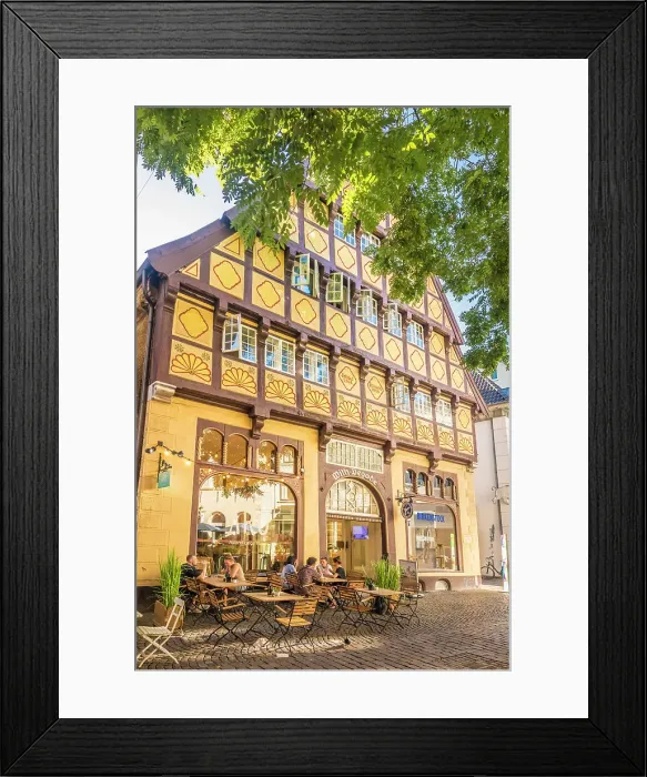 Framed Print : Historic Degodehaus from 1502 in the old town of Oldenburg, Oldenburger Land, Lower Saxony, Germany Framed Print : Historic Degodehaus from 1502 in the old town of Oldenburg, Oldenburger Land, Lower Saxony, Germany