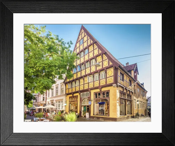 Framed Print : Historic Degodehaus from 1502 in the old town of Oldenburg, Oldenburger Land, Lower Saxony, Germany Framed Print : Historic Degodehaus from 1502 in the old town of Oldenburg, Oldenburger Land, Lower Saxony, Germany