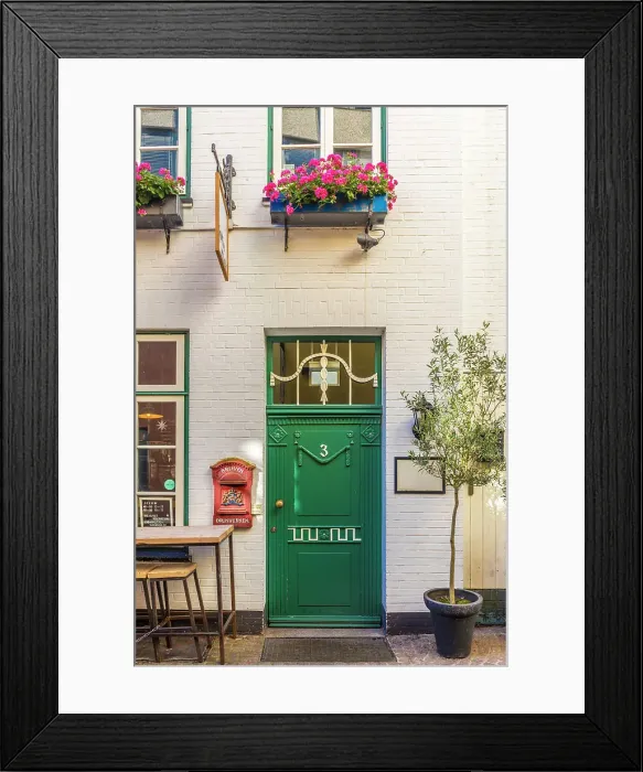 Framed Print : Green door in Bergstrasse in the old town of Oldenburg, Oldenburger Land, Lower Saxony, Germany Framed Print : Green door in Bergstrasse in the old town of Oldenburg, Oldenburger Land, Lower Saxony, Germany