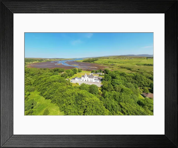 Framed Print : Skeabost House Hotel and Loch Snizort Beag, Isle of Skye, Scotland, UK, Europe