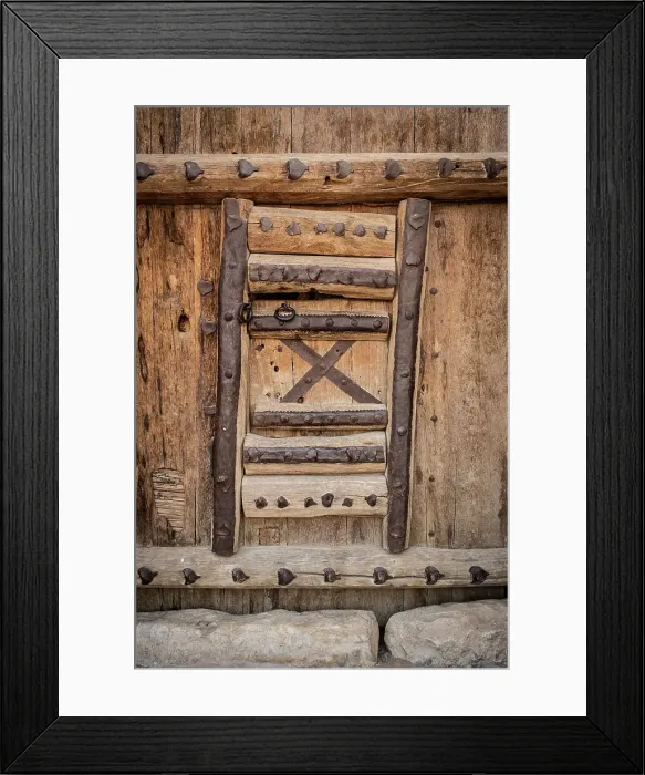 Framed Print : Old door in the Masmak Fort, Riyadh, Saudi Arabia