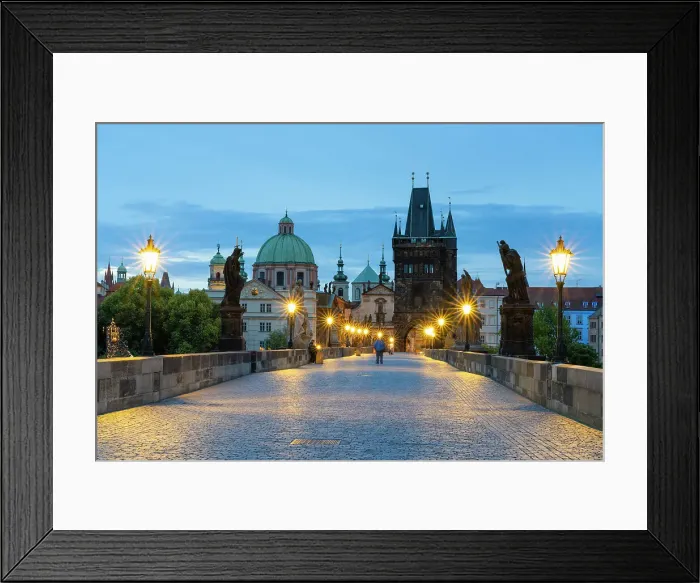 Framed Print : Charles Bridge at twilight, Prague, Bohemia, Czech Republic Framed Print : Charles Bridge at twilight, Prague, Bohemia, Czech Republic