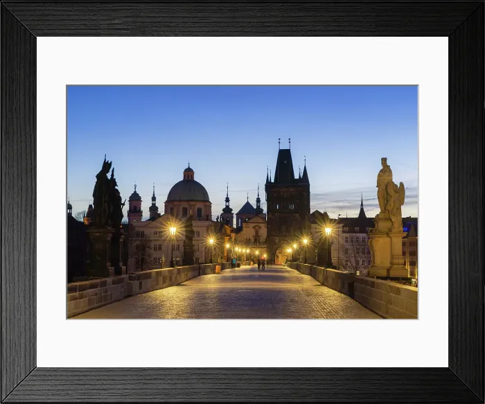 Framed Print : Charles Bridge at twilight, Prague, Bohemia, Czech Republic Framed Print : Charles Bridge at twilight, Prague, Bohemia, Czech Republic