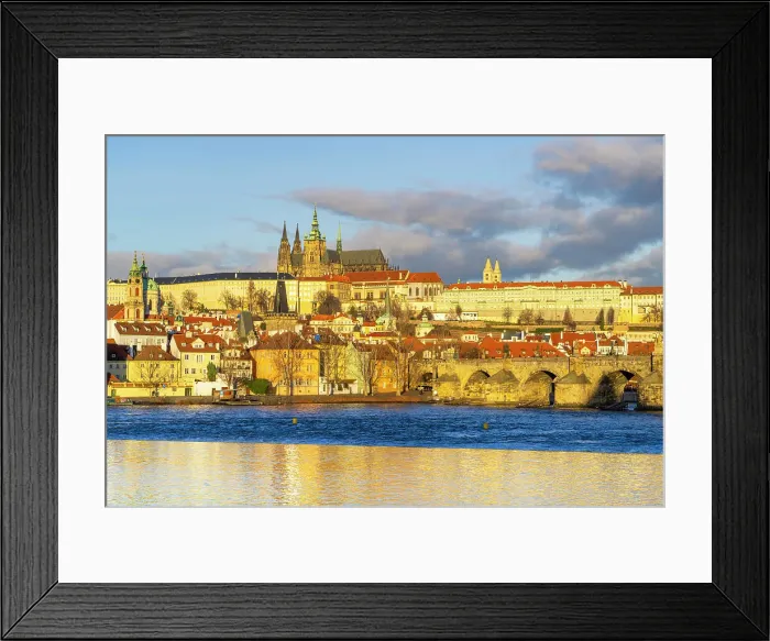 Framed Print : Prague Castle and Charles Bridge, Prague, Bohemia, Czech Republic Framed Print : Prague Castle and Charles Bridge, Prague, Bohemia, Czech Republic