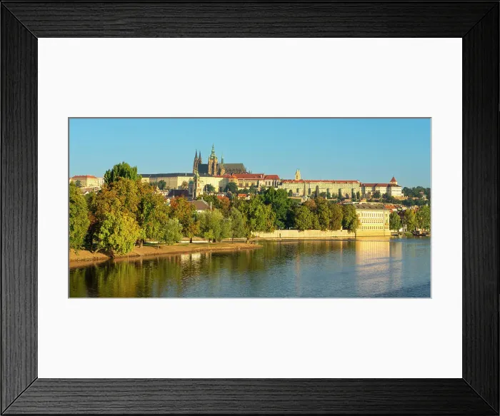 Framed Print : Shooter's island and Prague Castle, UNESCO, Prague, Bohemia, Czech Republic