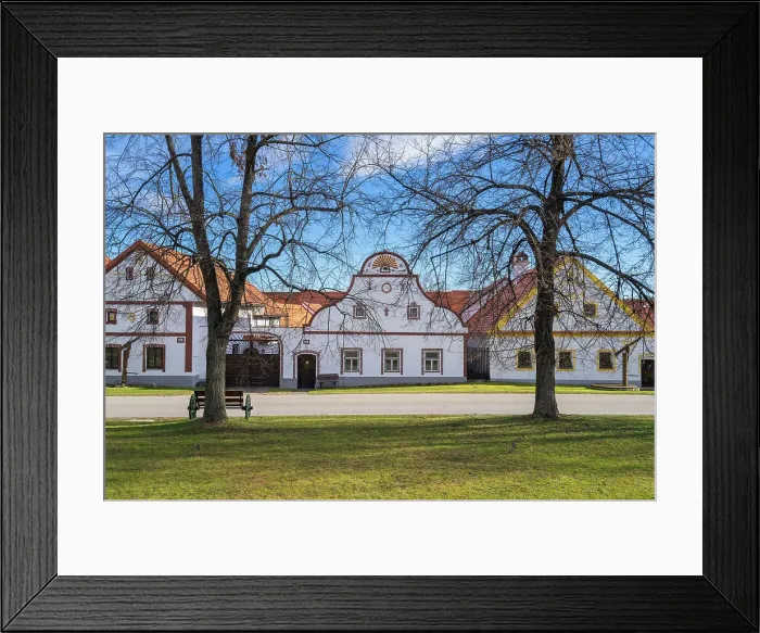 Framed Print : Historical houses at Holasovice Historal Village Reservation. They represent rural baroque style, UNESCO, Holasovice, South Bohemian Region, Czech Republic Framed Print : Historical houses at Holasovice Historal Village Reservation. They represent rural baroque style, UNESCO, Holasovice, South Bohemian Region, Czech Republic