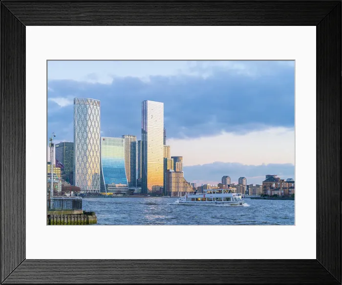 Framed Print : Canary Wharf and River Thames, London, England, UK