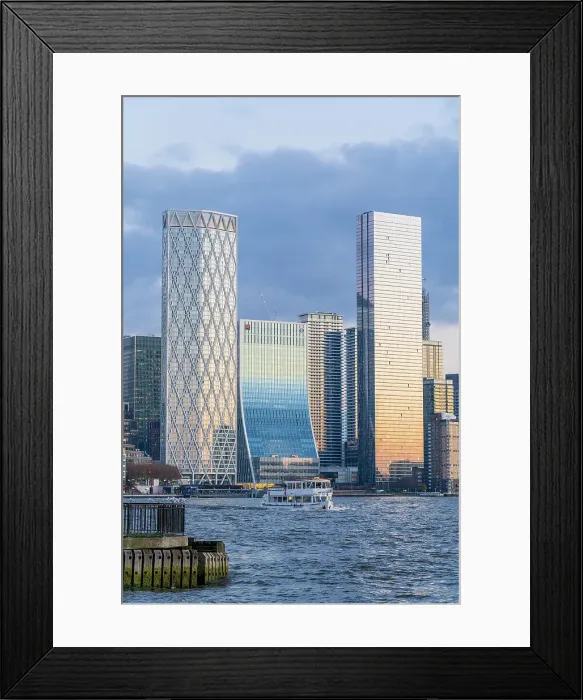 Framed Print : Canary Wharf and River Thames, London, England, UK Framed Print : Canary Wharf and River Thames, London, England, UK