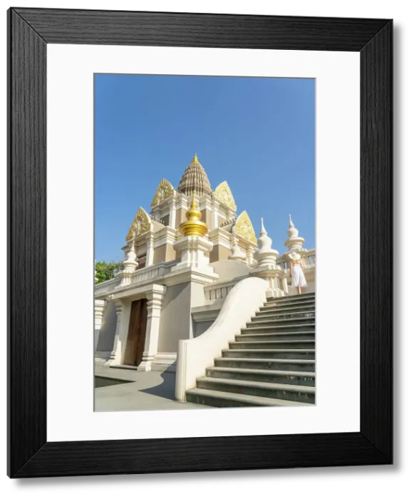 Framed Print : A woman at Chaithararam Temple also known as Wat Chalong, Chalong, Phuket, Thailand (MR) Framed Print : A woman at Chaithararam Temple also known as Wat Chalong, Chalong, Phuket, Thailand (MR)