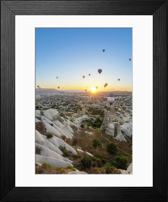 Framed Print : Rock formations, hot air balloons at sunrise, Goreme, Goreme Historical National Park, Nevsehir District, Nevsehir Province, UNESCO, Cappadocia, Central Anatolia Region, Turkey Framed Print : Rock formations, hot air balloons at sunrise, Goreme, Goreme Historical National Park, Nevsehir District, Nevsehir Province, UNESCO, Cappadocia, Central Anatolia Region, Turkey