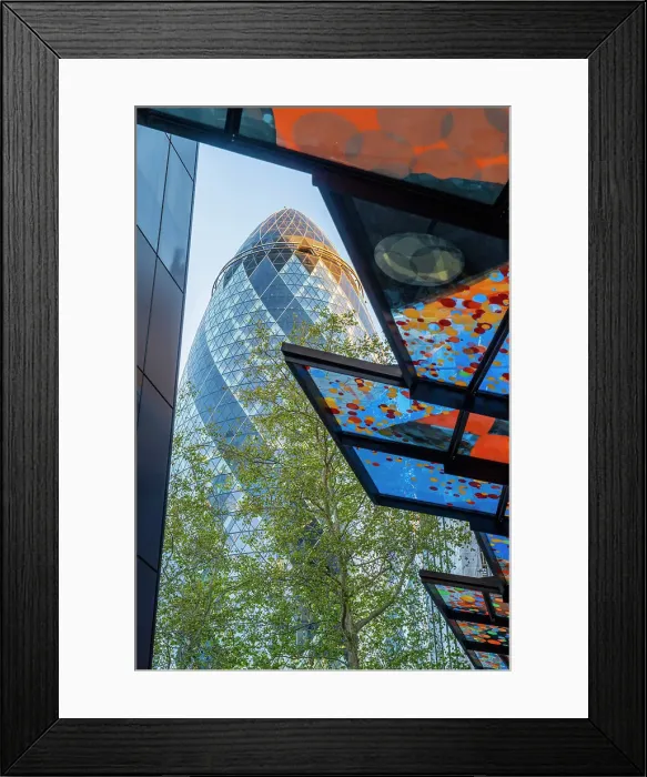 Framed Print : 30 St Mary Axe also known as The Gherkin, City of London, London, England, Uk