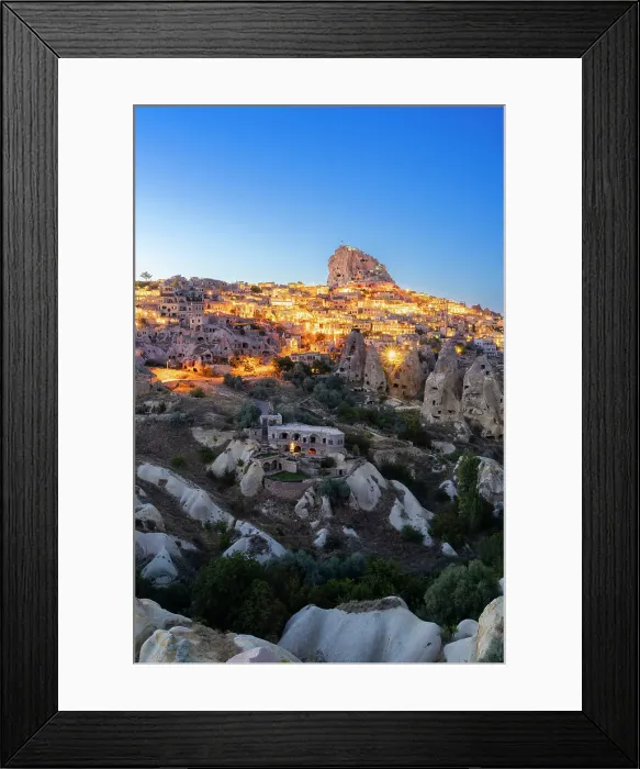 Framed Print : Uchisar Castle and Pigeon Valley at twilight, Uchisar, Goreme Historical National Park, Nevsehir District, Nevsehir Province, UNESCO, Cappadocia, Central Anatolia Region, Turkey Framed Print : Uchisar Castle and Pigeon Valley at twilight, Uchisar, Goreme Historical National Park, Nevsehir District, Nevsehir Province, UNESCO, Cappadocia, Central Anatolia Region, Turkey