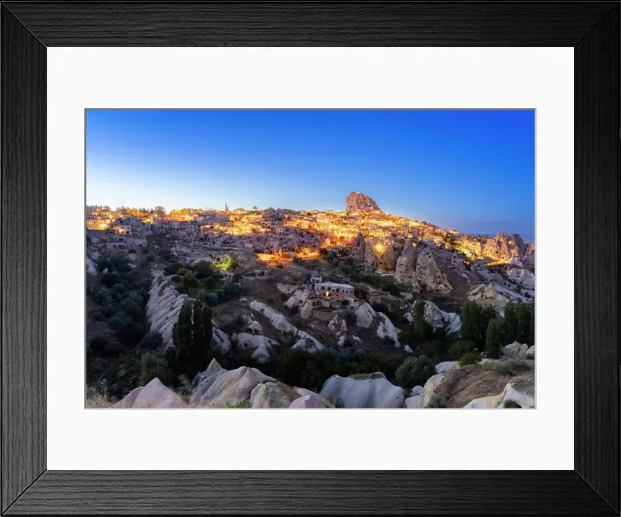 Framed Print : Uchisar Castle and Pigeon Valley at twilight, Uchisar, Goreme Historical National Park, Nevsehir District, Nevsehir Province, UNESCO, Cappadocia, Central Anatolia Region, Turkey Framed Print : Uchisar Castle and Pigeon Valley at twilight, Uchisar, Goreme Historical National Park, Nevsehir District, Nevsehir Province, UNESCO, Cappadocia, Central Anatolia Region, Turkey