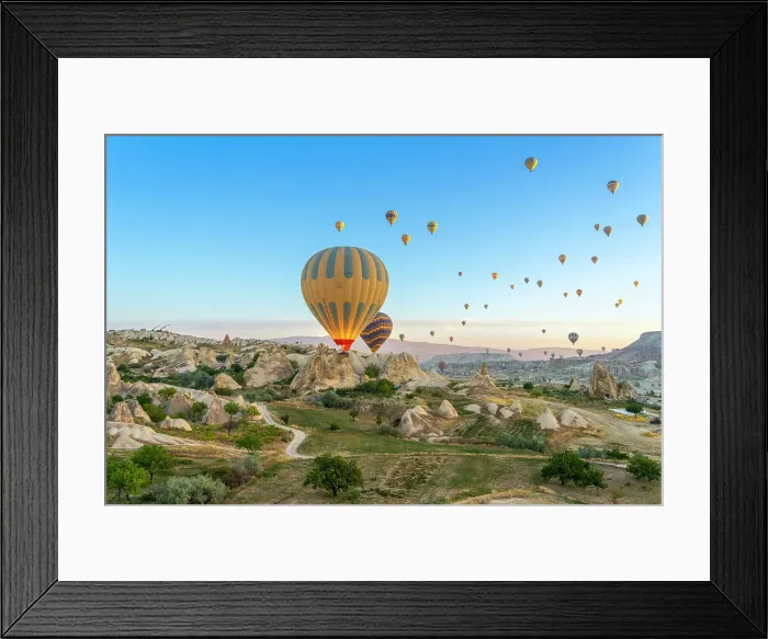 Framed Print : Aerial view of hot air balloon over rock formations at dawn, Goreme, Goreme Historical National Park, Nevsehir District, Nevsehir Province, UNESCO, Cappadocia, Central Anatolia Region, Turkey Framed Print : Aerial view of hot air balloon over rock formations at dawn, Goreme, Goreme Historical National Park, Nevsehir District, Nevsehir Province, UNESCO, Cappadocia, Central Anatolia Region, Turkey