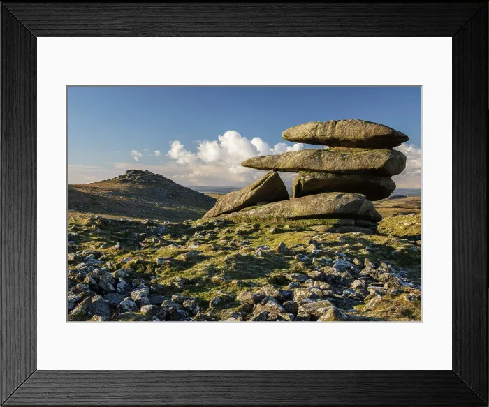 Framed Print : Granite outcrop on Showery Tor near Rough Tor, Bodmin Moor, Cornwall, England. Winter (January) 2024 Framed Print : Granite outcrop on Showery Tor near Rough Tor, Bodmin Moor, Cornwall, England. Winter (January) 2024